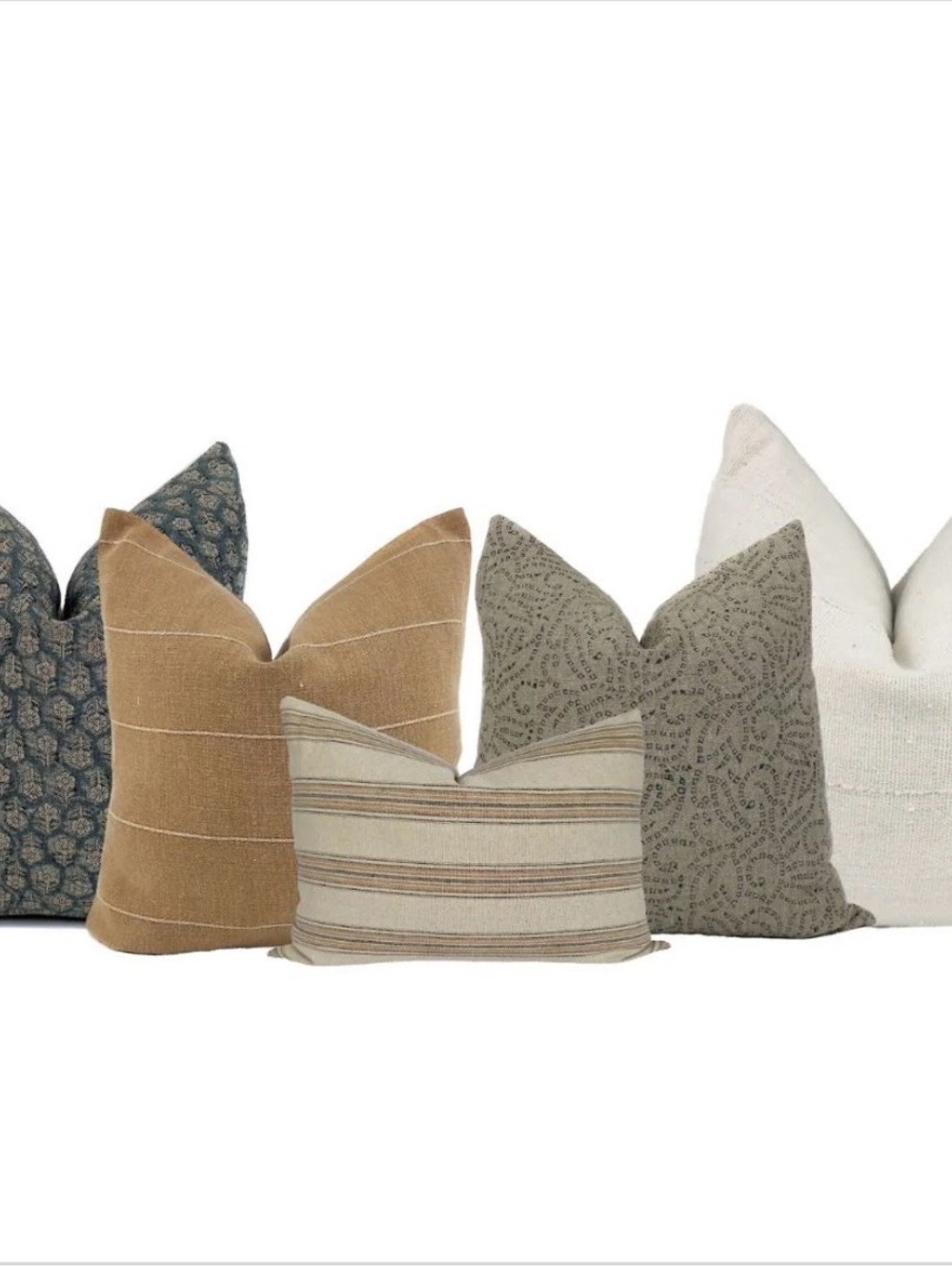 One Affirmation Neutral Earth Tone Decorative Pillow Cover Set - 6